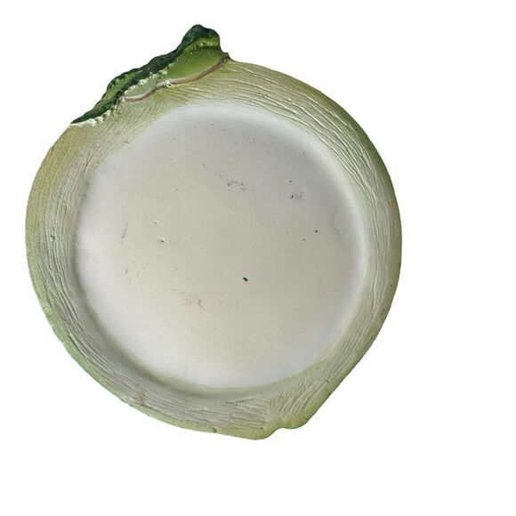 Cabbage Leaf Painted Coasters- Total Of 6 3” Coasters With Holder- Vintage- - Picture 11 of 16